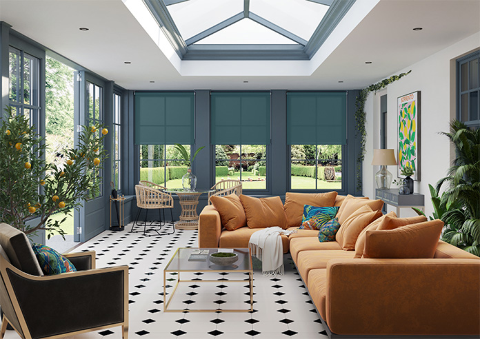 Roma, Teal - Twist&Fit Roller Blind - Image 8